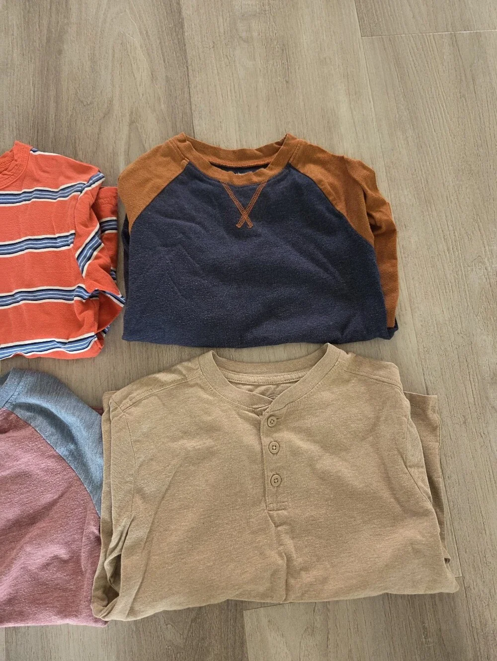 Bundle Of Six Boys Size 6/7 Long Sleeve Shirts Tops Basic School Autumn Winter
